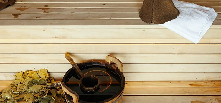 Fir Wood Sauna Ceiling Installation in Brampton, Ontario