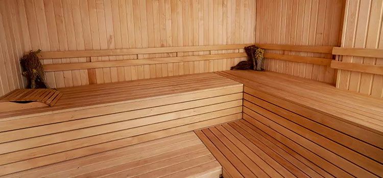Spruce Wood Sauna Interior Construction in Brampton, Ontario